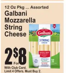 SuperFresh Galbani Mozzarella String Cheese offer