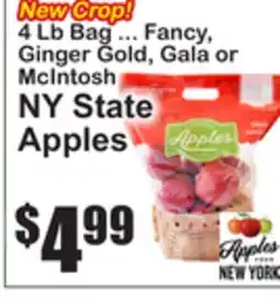 SuperFresh 4 Lb Bag ... Fancy, Ginger Gold, Gala or McIntosh NY State Apples offer
