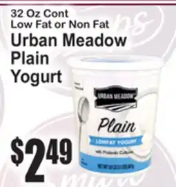 SuperFresh Low Fat or Non Fat Urban Meadow Plain Yogurt offer