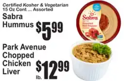 SuperFresh Sabra Hummus, Park Avenue Chopped Chicken Liver offer