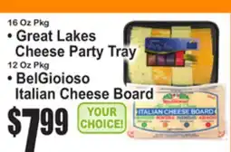 SuperFresh • Great Lakes Cheese Party Tray 16 Oz Pkg • BelGioioso Italian Cheese Board 12 Oz Pkg offer