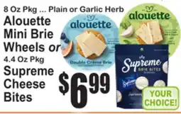 SuperFresh Alouette Mini Brie Wheels or Supreme Cheese Bites offer