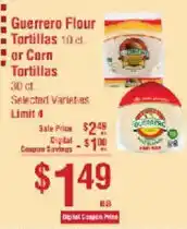 Smart & Final Guerrero Flour or Corn Tortillas offer