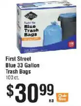Smart & Final First Street Blue 33 Gallon Trash Bags offer
