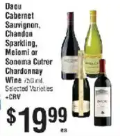 Smart & Final Daou Cabernet Sauvignon, Chandon Sparkling, Melomi or Sonoma Cutrer Chardonnay Wine offer