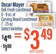 Germantown Fresh Market Oscar Mayer Deli Fresh Lunchmeat 6-9 Oz Or Carving Brand Lunchmeat offer