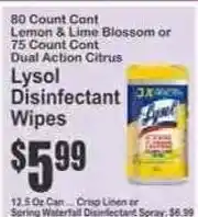 Key Food Lysol disinfectant wipes offer