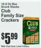 Key Food Club family size crackers offer