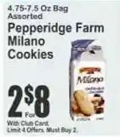 Key Food Pepperidge Farm Milano Cookies offer