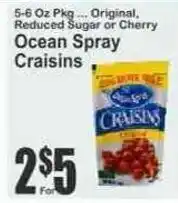 Key Food Ocean Spray Craisins offer