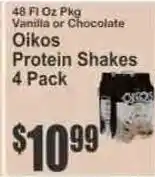 Key Food Oikos protein shakes offer