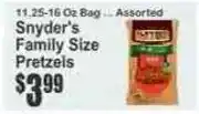 Key Food Snyder's Family Size Pretzels offer