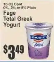 Key Food Fage Total Greek Yogurt offer