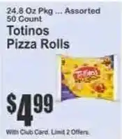 Key Food Totinos pizza rolls offer