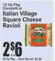 Key Food Italian Village square cheese ravioli offer