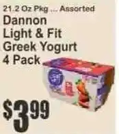 Key Food Dannon light & fit greek yogurt offer