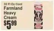 Key Food Farmland heavy cream offer