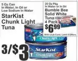 Key Food StarKist chunk light tuna offer