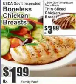 Key Food Usda Gov't Inspected Boneless Chicken Breasts offer
