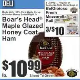 Key Food Boar's Head Maple Glazed Honey Coat Ham offer