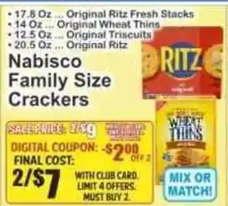 Key Food Nabisco Family Size Crackers offer