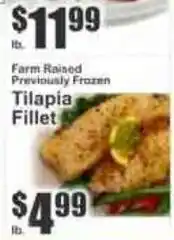 Key Food Farm Raised Previously Frozen Tilapia Fillet offer