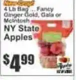 Key Food Fancy Ginger Gold, Gala or McIntosh NY State Apples offer