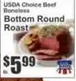 Key Food Usda Choice Beef Boneless Bottom Round Roast offer
