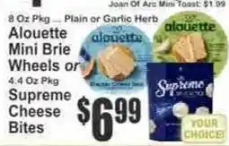 Key Food Alouette Mini Brie Wheels or Supreme Cheese Bites offer