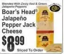 Key Food Boar's Head Jalapeño Pepper Jack Cheese offer