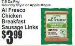 Key Food Al Fresco Chicken Breakfast Sausage Links offer
