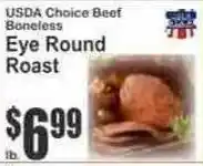 Key Food Usda choice beef eye round roast offer