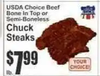 Key Food Usda choice beef chuck steaks offer