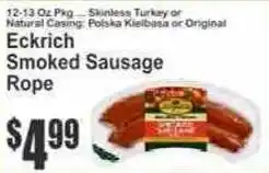 Key Food Eckrich Smoked Sausage Rope offer