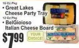 Key Food Great Lakes Cheese Party Tray or BelGioioso Italian Cheese Board offer