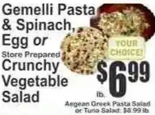 Key Food Gemelli Pasta & Spinach, Egg or Crunchy Vegetable Salad offer