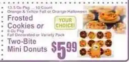 Key Food Frosted Cookies or Two-Bite Mini Donuts offer