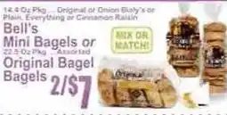 Key Food Bell's mini bagels or assorted original bagel bagels offer