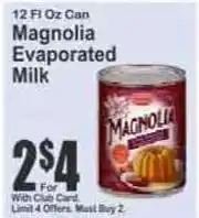 Key Food Magnolia evaporated milk offer
