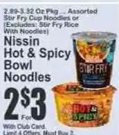 Key Food Nissin hot & spicy bowl noodles offer