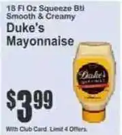 Key Food Duke's Mayonnaise offer