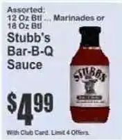Key Food Stubb's Bar-B-Q Sauce offer