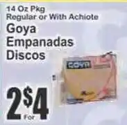 Key Food Goya empanadas discos offer