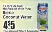 Key Food Iberia Coconut Water offer