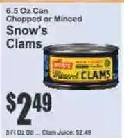 Key Food Snow's Clams offer