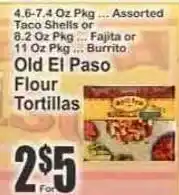 Key Food Old El Paso flour tortillas offer