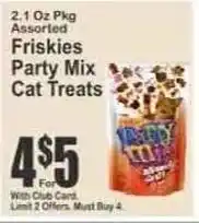 Key Food Friskies party mix cat treats offer