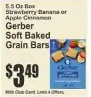 Key Food Gerber soft baked grain bars offer