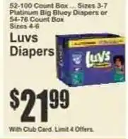 Key Food Luvs Diapers offer