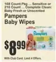 Key Food Pampers baby wipes offer